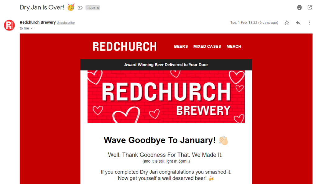 Redchurch Brewery Jan email 3