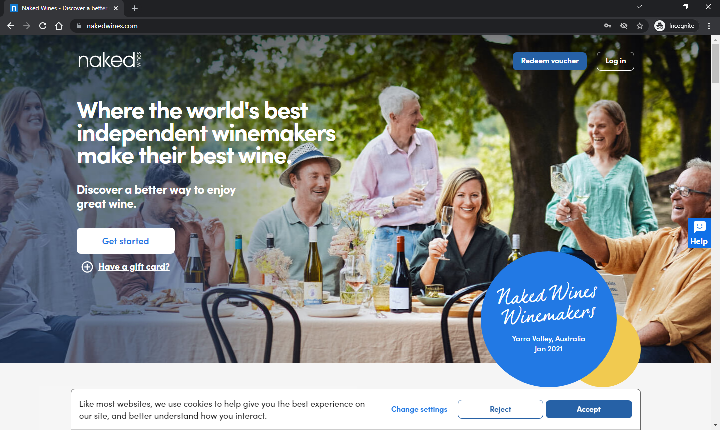 Naked Wines Homepage